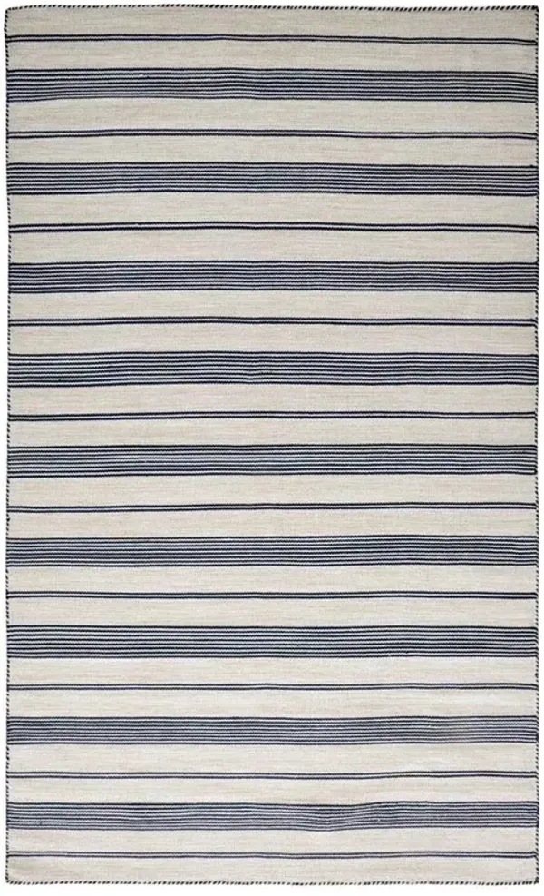 Claude Modern Classic Blue Striped Indoor Outdoor Rug - 5'x8'