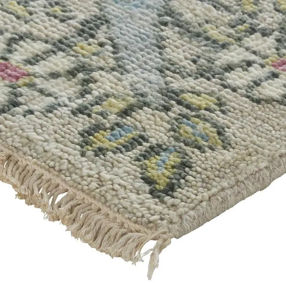 Bethel Global Grey Wool Floral Patterned Hand Knotted Rug - 2'6"x8'