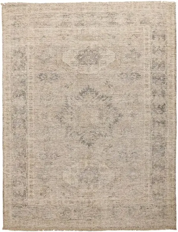 Lily Global Bazaar Brown Wool Geometric Patterned Rug - 7'6"x9'6"