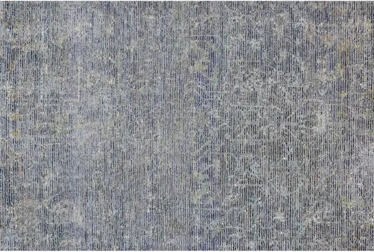 Lily Global Bazaar Blue Wool Patterned Rug - 5'x7'6"