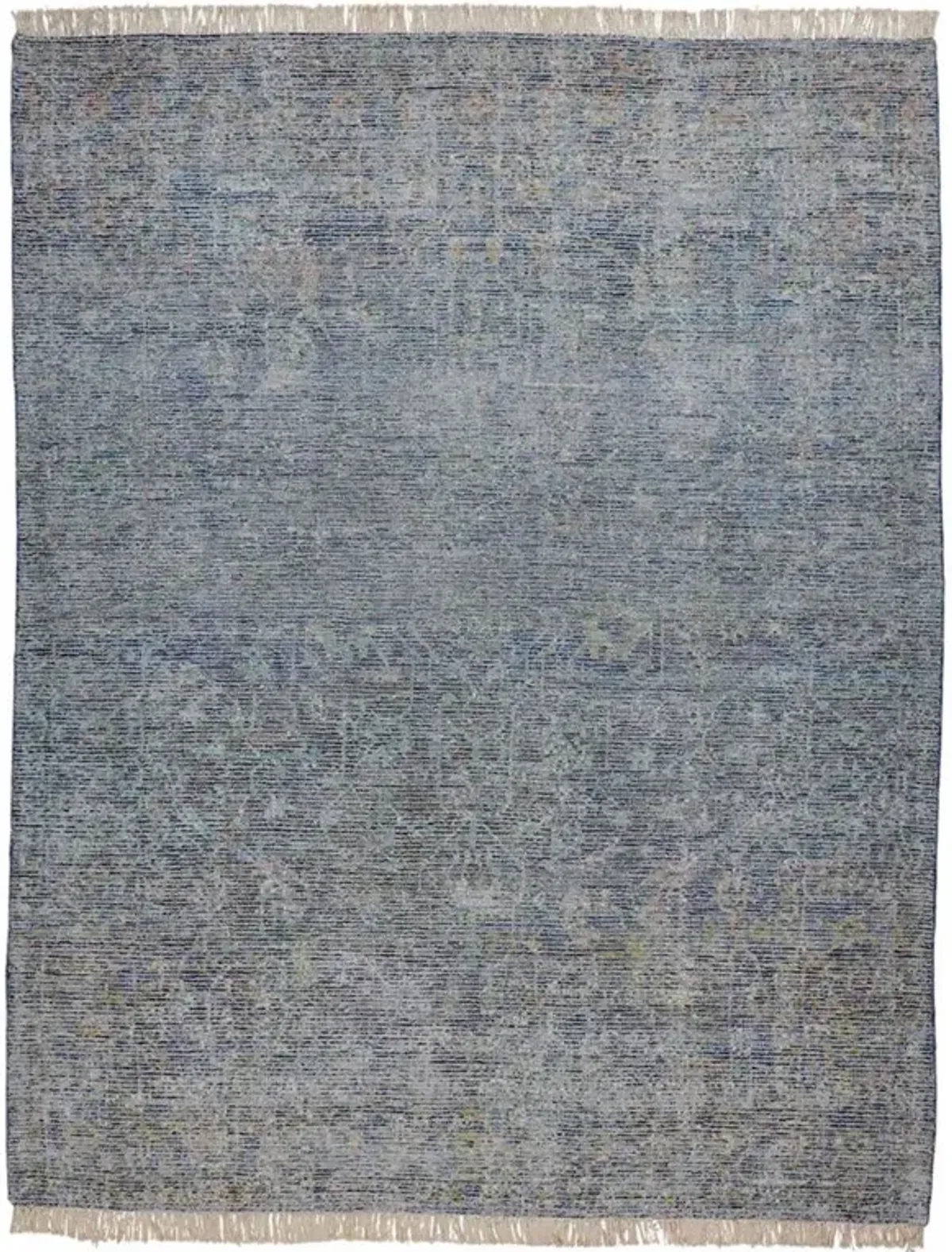Lily Global Bazaar Blue Wool Patterned Rug - 5'x7'6"