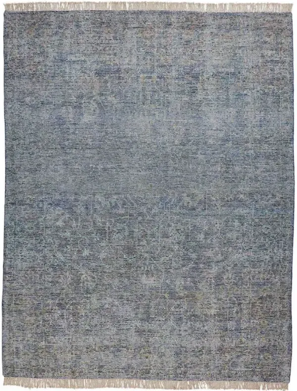Lily Global Bazaar Blue Wool Patterned Rug - 2'x3'