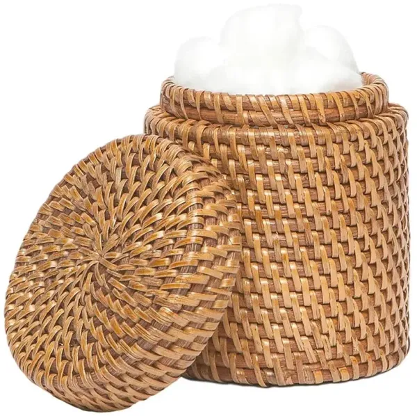 Pigeon and Poodle Dalton Coastal Beach Brown Rattan Canister