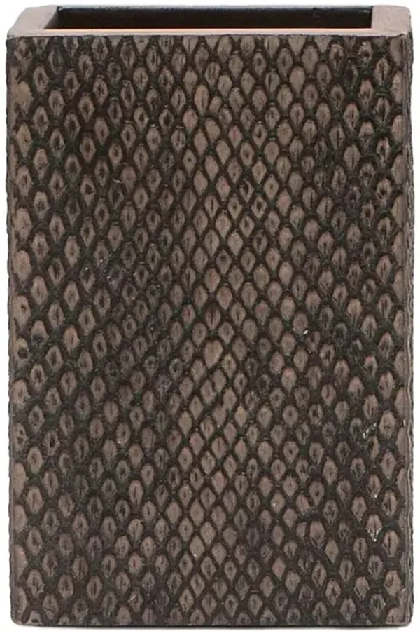 Pigeon and Poodle Goa Rustic Lodge Dark Brown Faux Boa Brush Holder