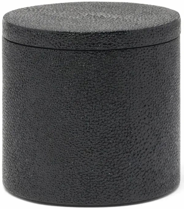 Pigeon and Poodle Manchester Modern Black Faux Shagreen Canister - Large