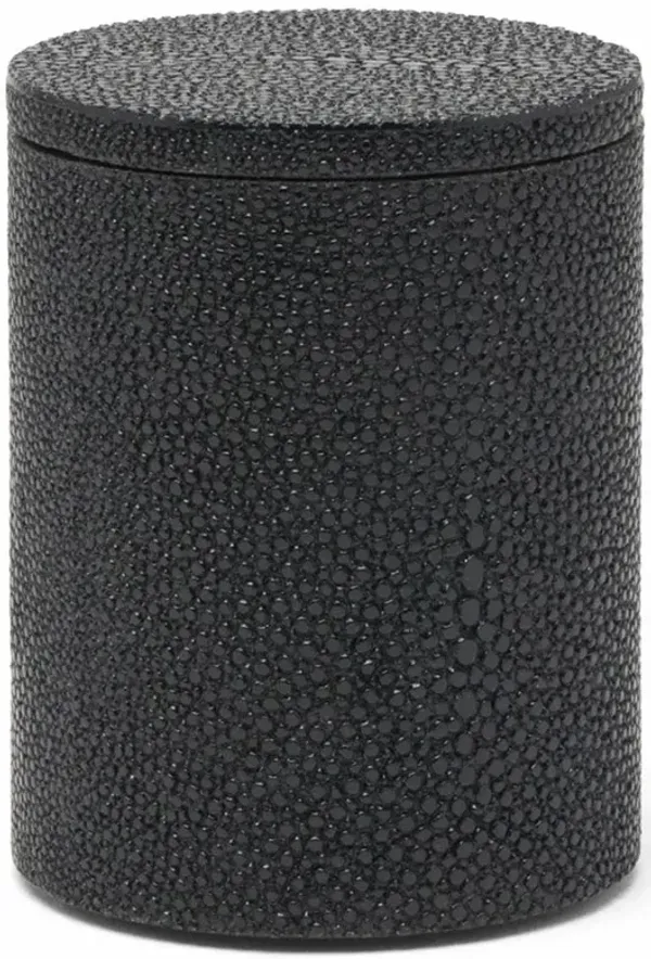 Pigeon and Poodle Manchester Modern Black Faux Shagreen Canister - Small
