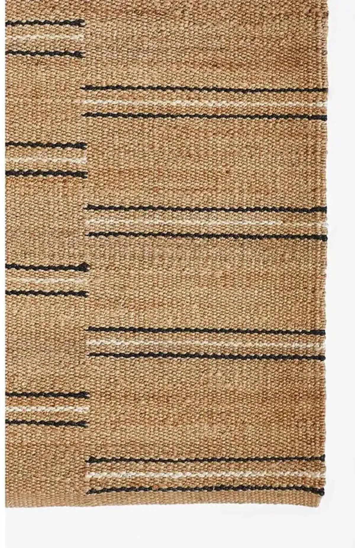 Kayu Coastal Beach Brown Striped Jute Rug - 8'x10'
