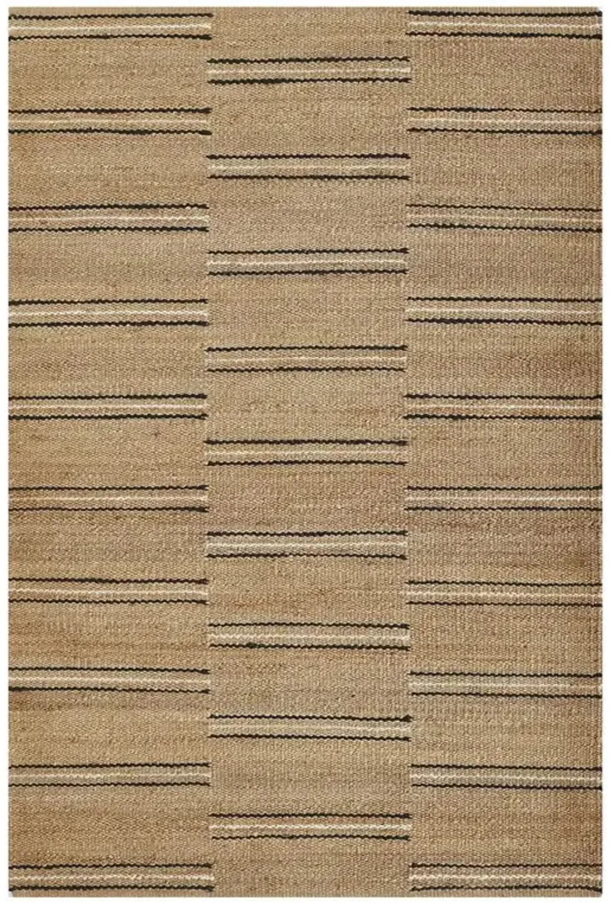 Kayu Coastal Beach Brown Striped Jute Rug - 8'x10'