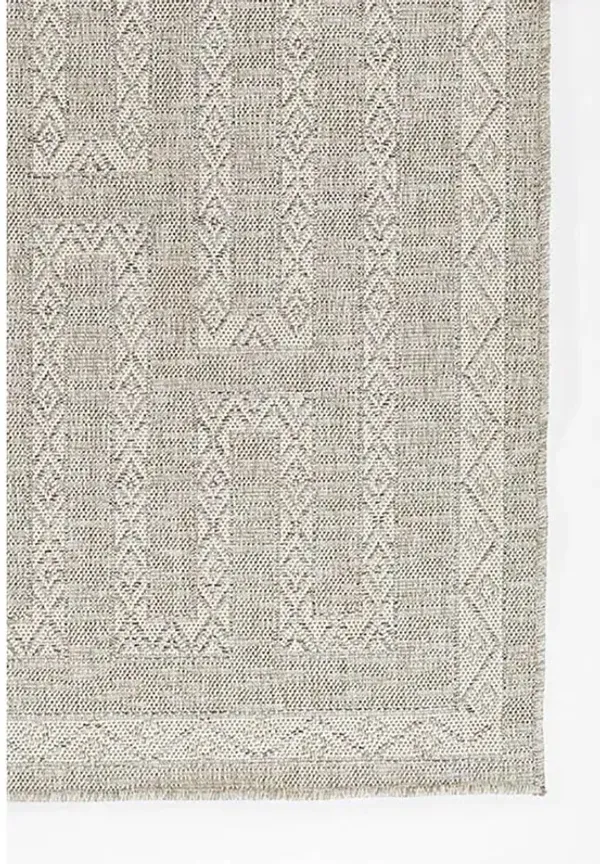 Benu Global Bazaar Grey Patterned Indoor Outdoor Rug - 3'3"x5'