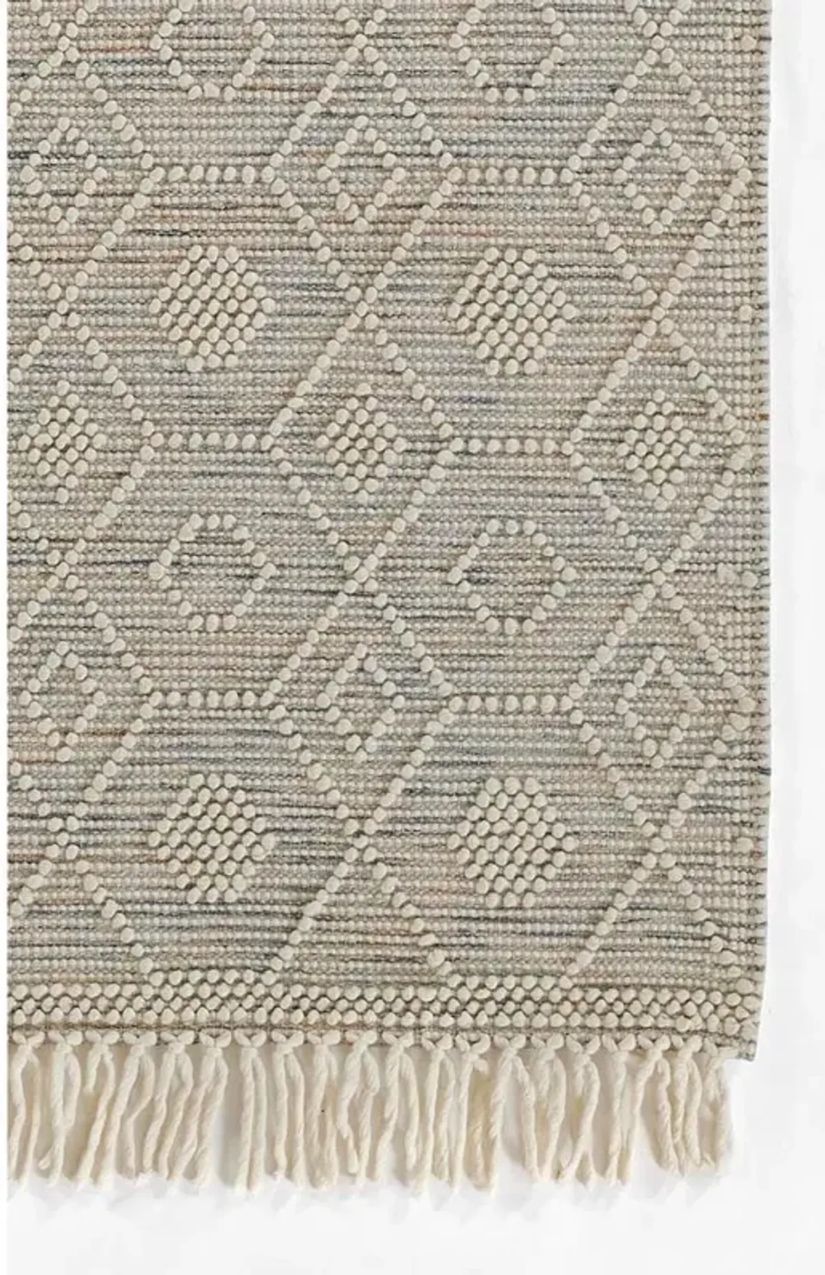 Tish Coastal Beach Beige Wool Bohemian Patterned Rug - 8'x10'