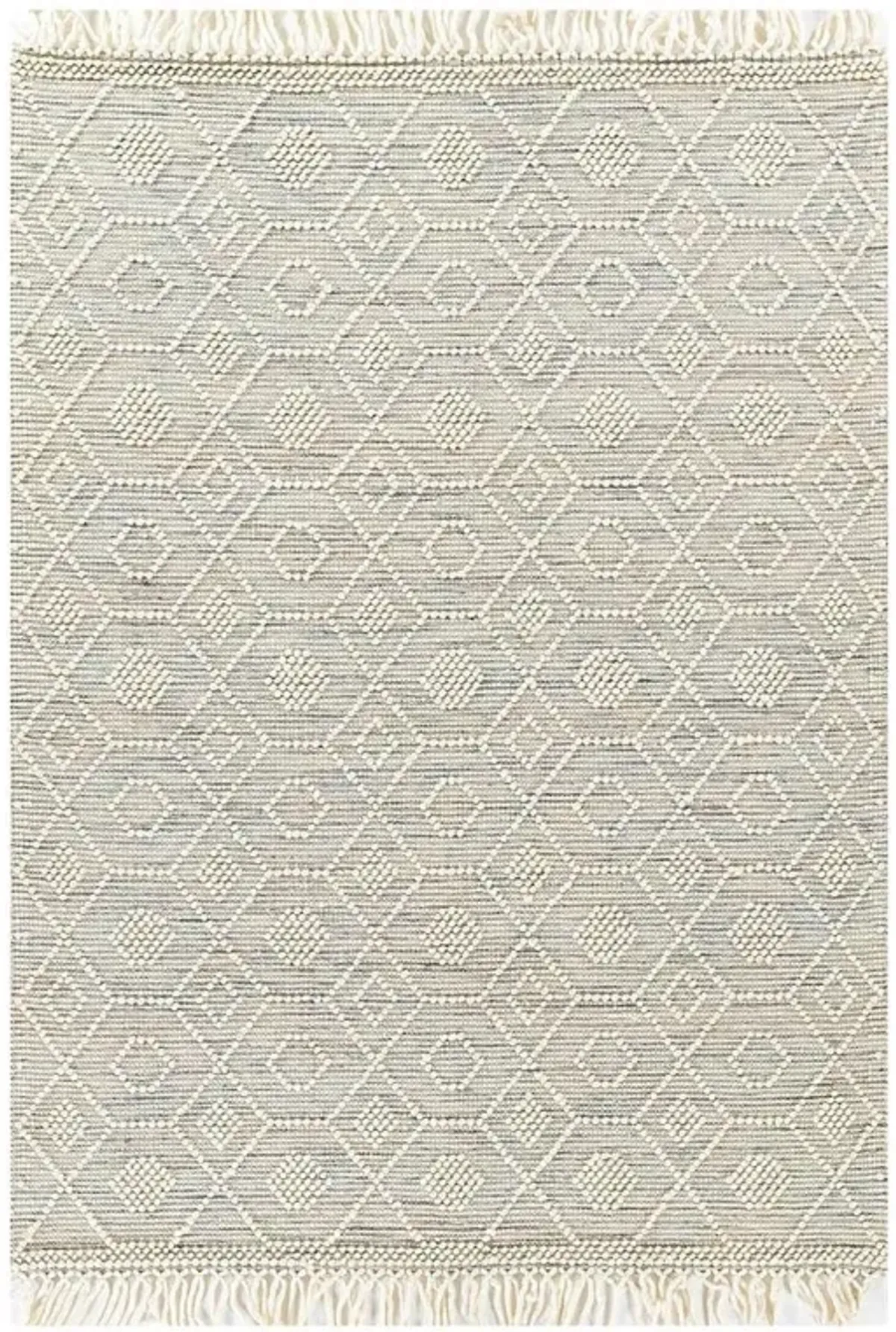 Tish Coastal Beach Beige Wool Bohemian Patterned Rug - 8'x10'