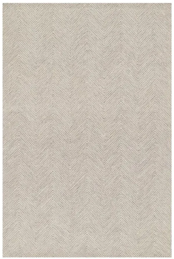 Veni Updated Traditional Beige Wool Zigzag Patterned Rug - 9'x12'
