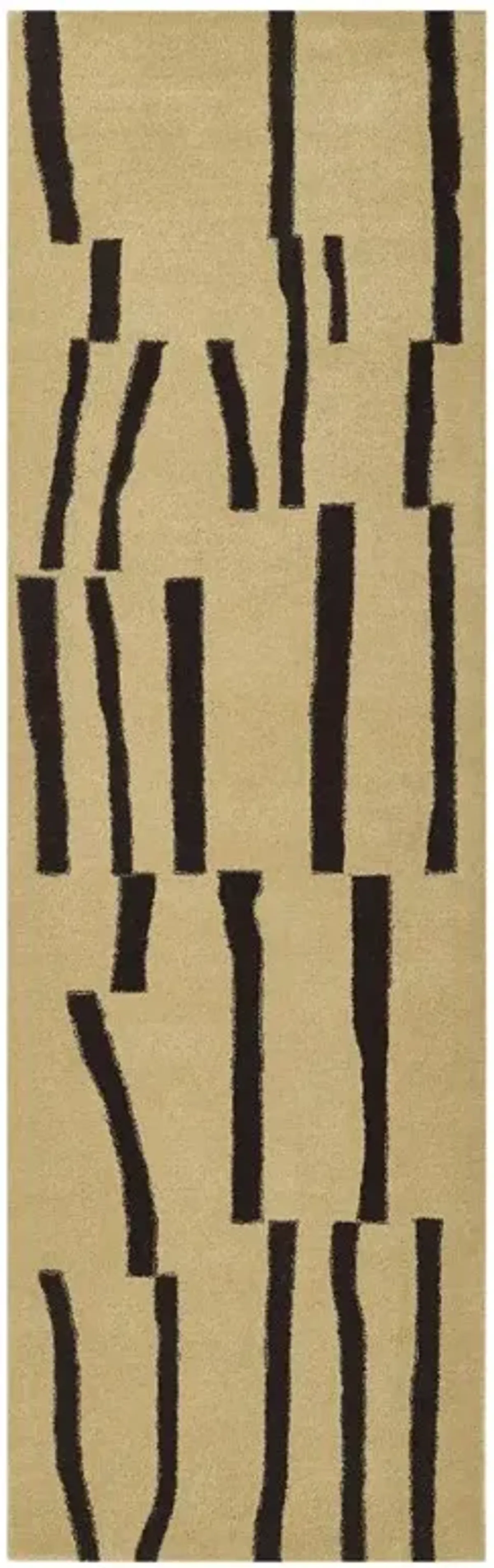 Kari Modern Classic Beige Wool Patterned Rug - 2'6"x8'