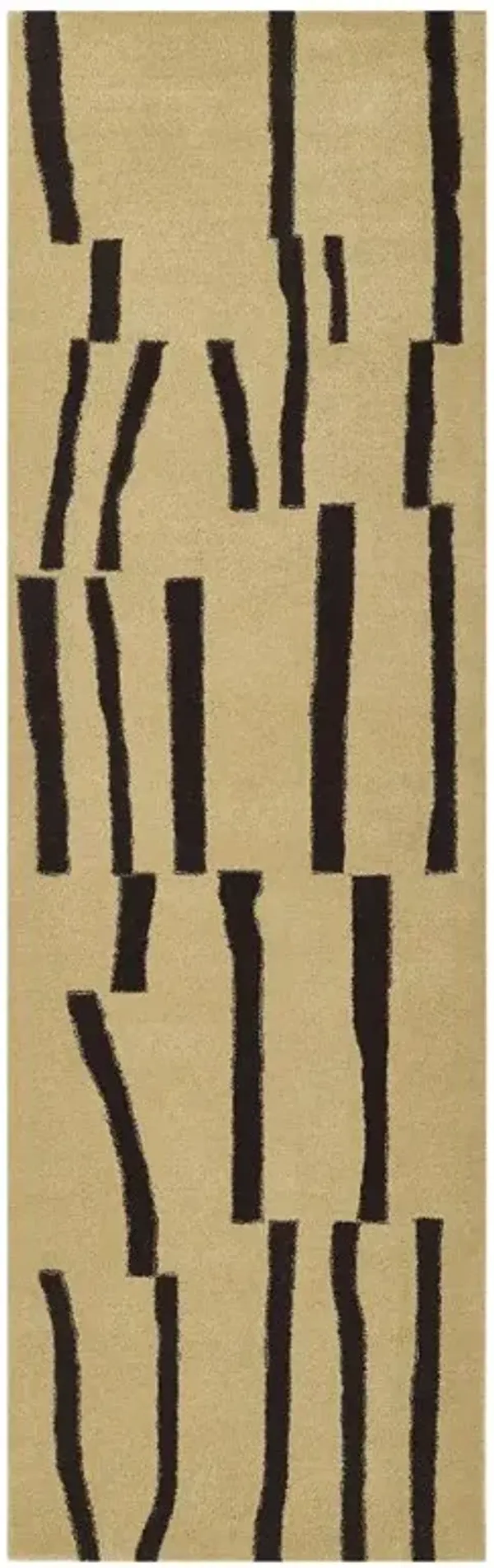 Kari Modern Classic Beige Wool Patterned Rug - 2'6"x8'