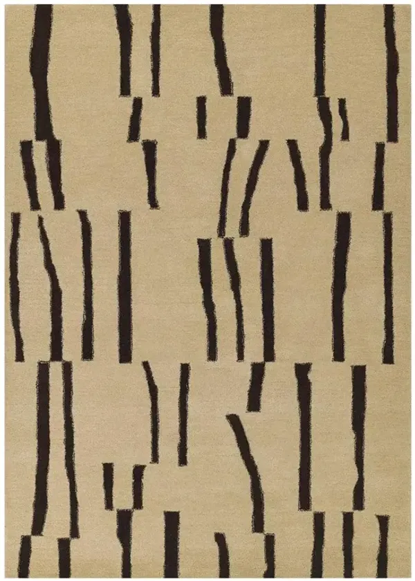 Kari Modern Classic Beige Wool Patterned Rug - 8'x10'