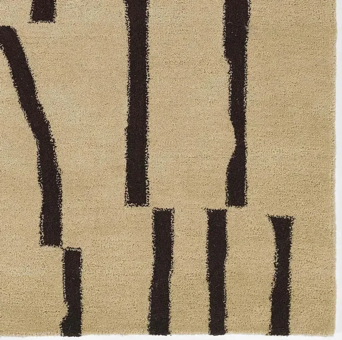 Kari Modern Classic Beige Wool Patterned Rug - 5'x8'