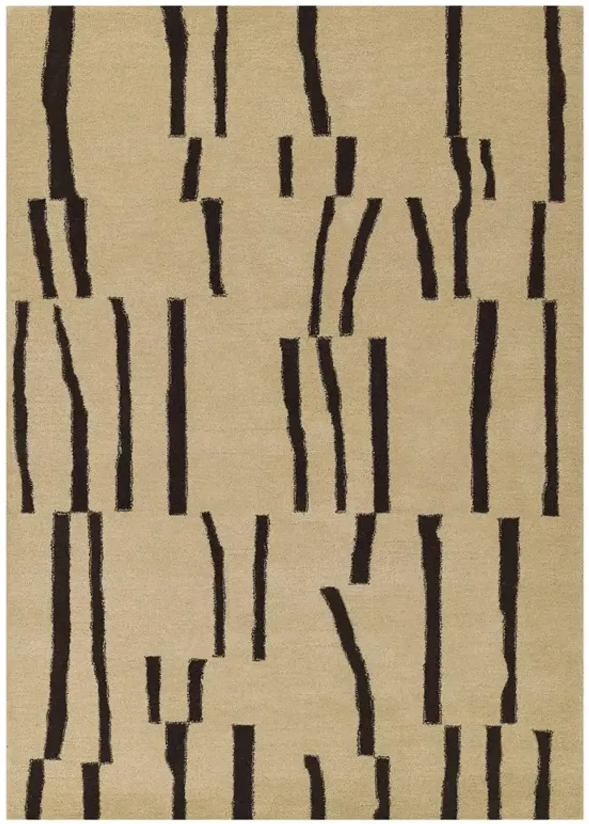 Kari Modern Classic Beige Wool Patterned Rug - 5'x8'