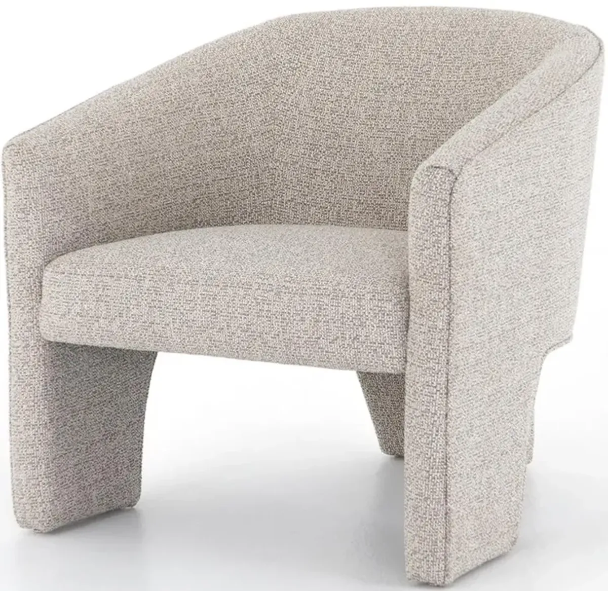 Fara Modern Classic Light Grey Performance Upholstered Barrel Living Room Chair