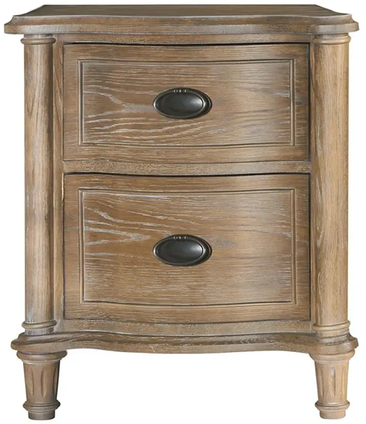 Katrina French Country Brown Wood 2 Drawer Nightstand
