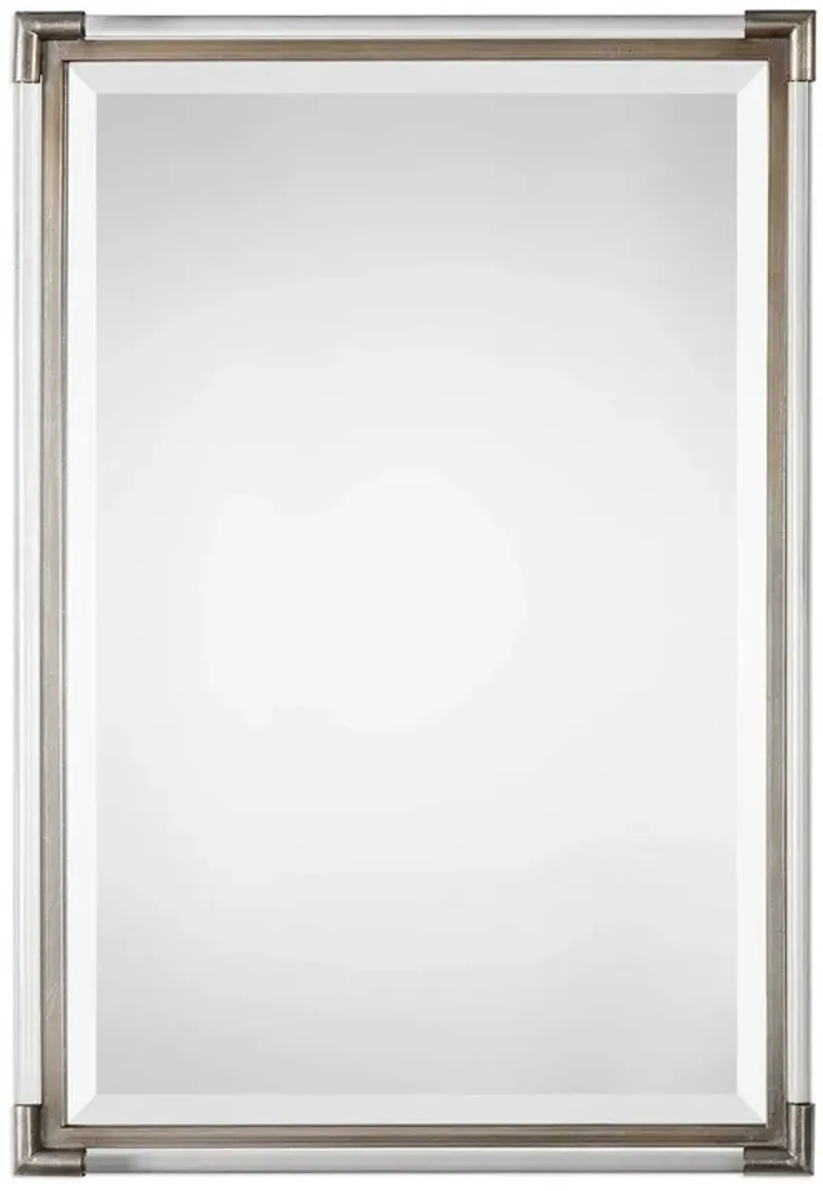 Macky Modern Classic Clear Rod Silver Metal Frame Wall Mirror