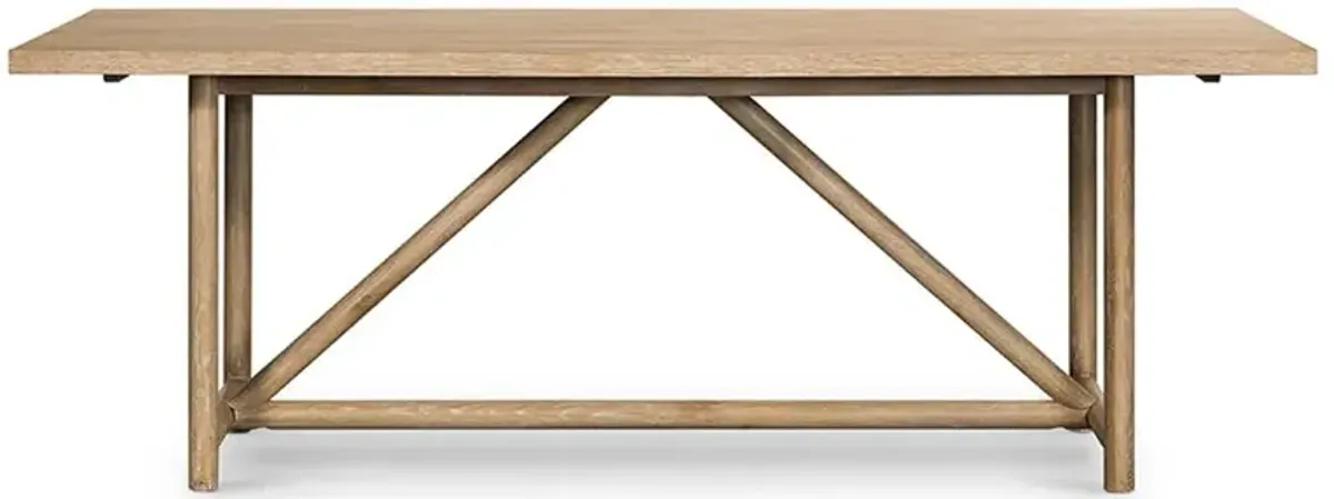 Mira Rustic Lodge Brown Oak Wood Dining Table - 84"W