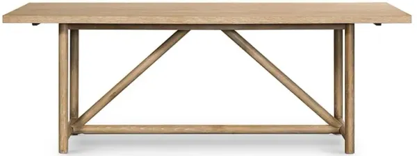 Mira Rustic Lodge Brown Oak Wood Dining Table - 84"W
