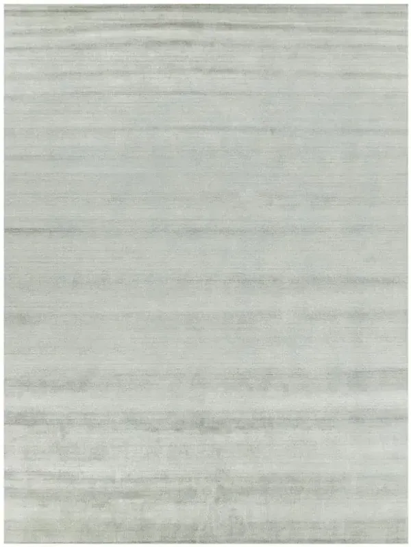 Seth Modern Light Green Wool Bamboo Silk Solid Rug - 14'x18'