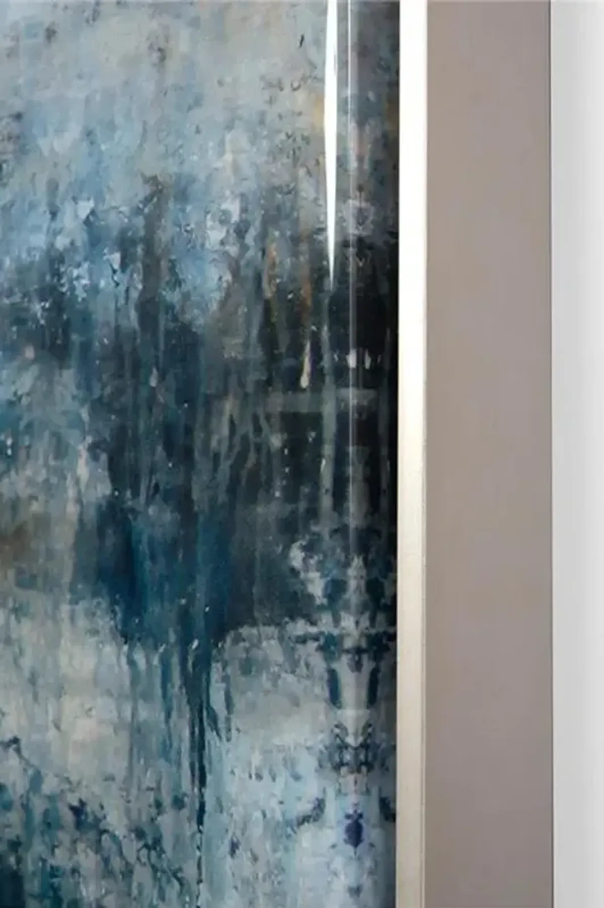 John-Richard Coastal Beach Blue Falls Clear Glass Rectangular Mirror