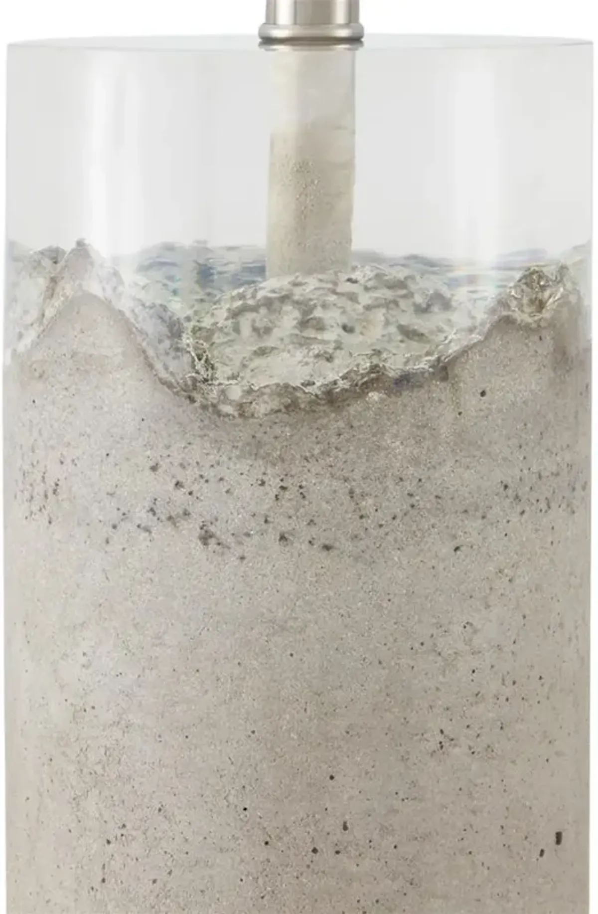 Edwin Industrial Loft Clear Resin Grey Concrete Bedside Table Lamp