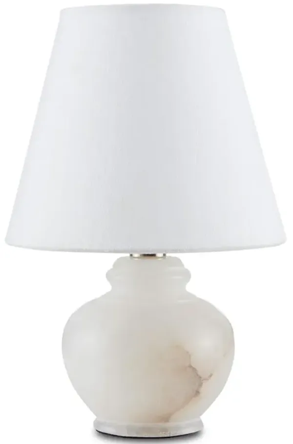 Pemrose Traditional  Natural Alabaster Mini Bedside Table Lamp