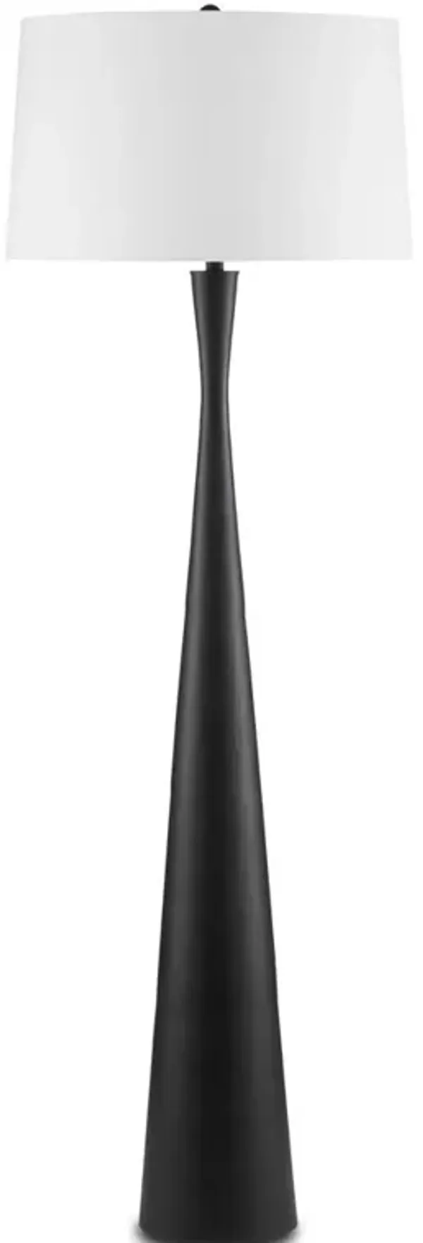 Millie Modern Classic Matte Black Aluminum Base Column Floor Lamp