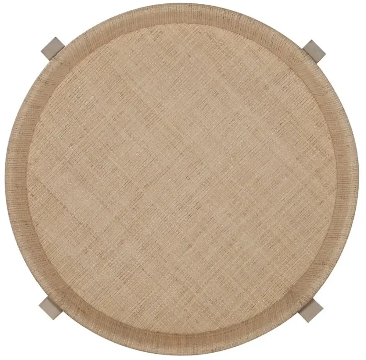 Century Miramar Coastal Natural Brown Raffia Peninsula Mahogany Side Table - Large