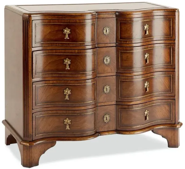 Century Byron French Country Brown Wood Pendant Pull 4 Drawer Bachelor Chest