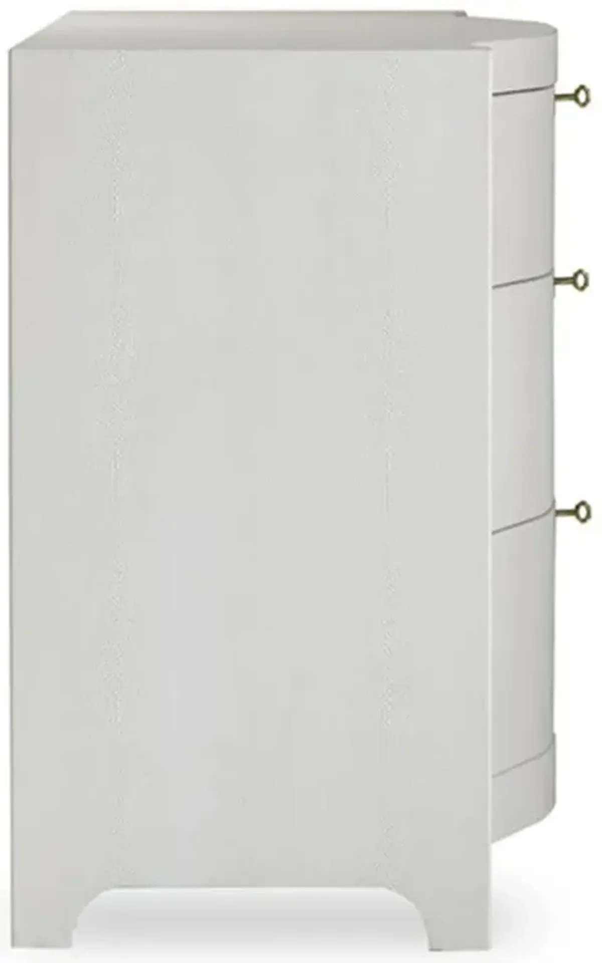 Century Monroe Regency White Faux Shagreen Brass Hardware 3 Drawer Bachelor Chest