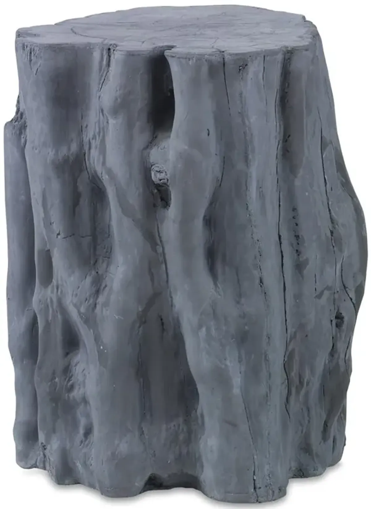 Century Complements Modern Grey Concrete Faux Wood Outdoor Side Table - Large