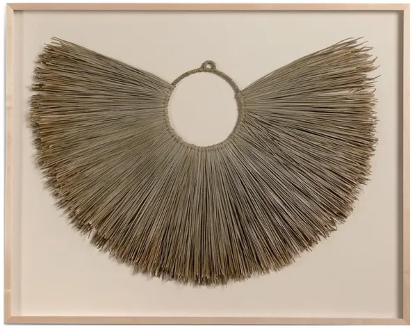 Daisy Coastal Beach Light Brown Wood Natural Seagrass Mixed Media