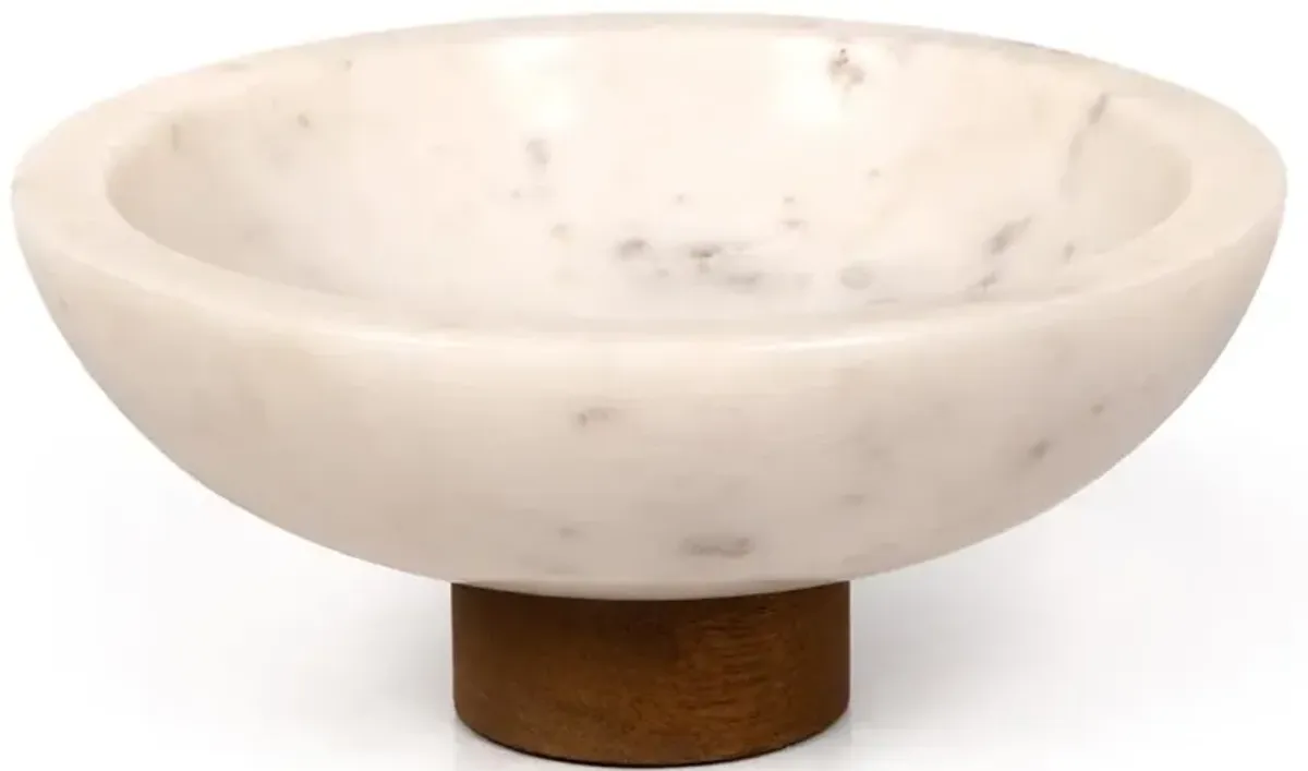 Nadine Rustic Lodge White Marble Decorative Bowl