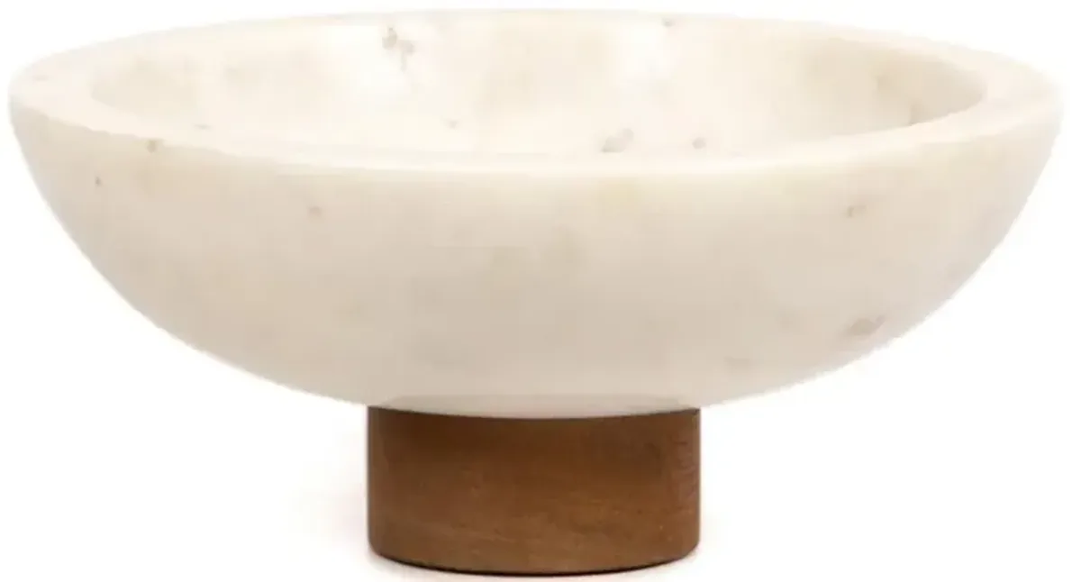 Nadine Rustic Lodge White Marble Decorative Bowl