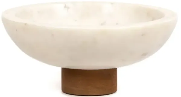 Nadine Rustic Lodge White Marble Decorative Bowl
