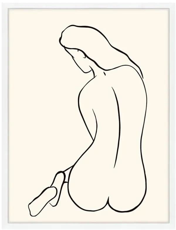 Reclining Nude 2 White Frame Illustration - 24x32