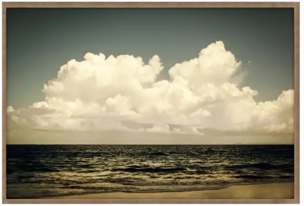 St. Barth's Sunset Walnut Frame Photograph - 60x40