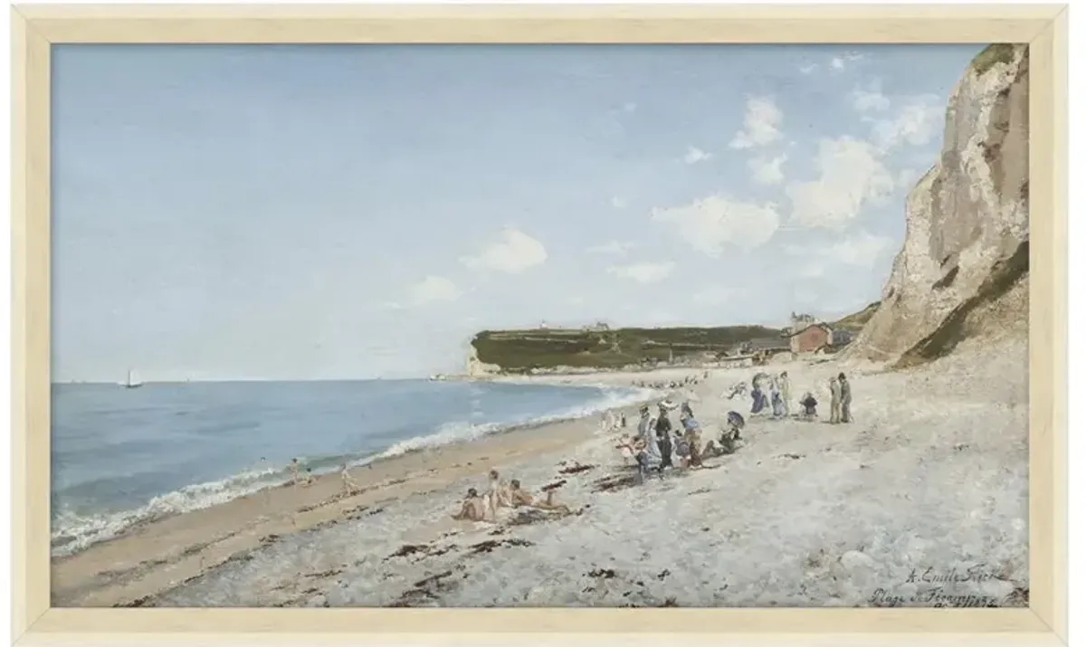 Prim Coastal Beach Blue Seascape Shore Painting