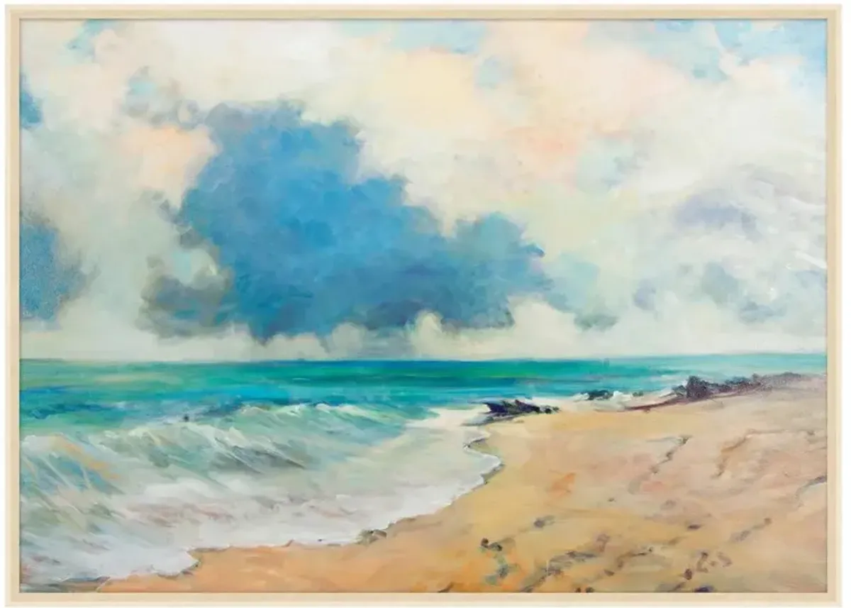 Blache Coastal Beach Blue Cloud Seascape Painting