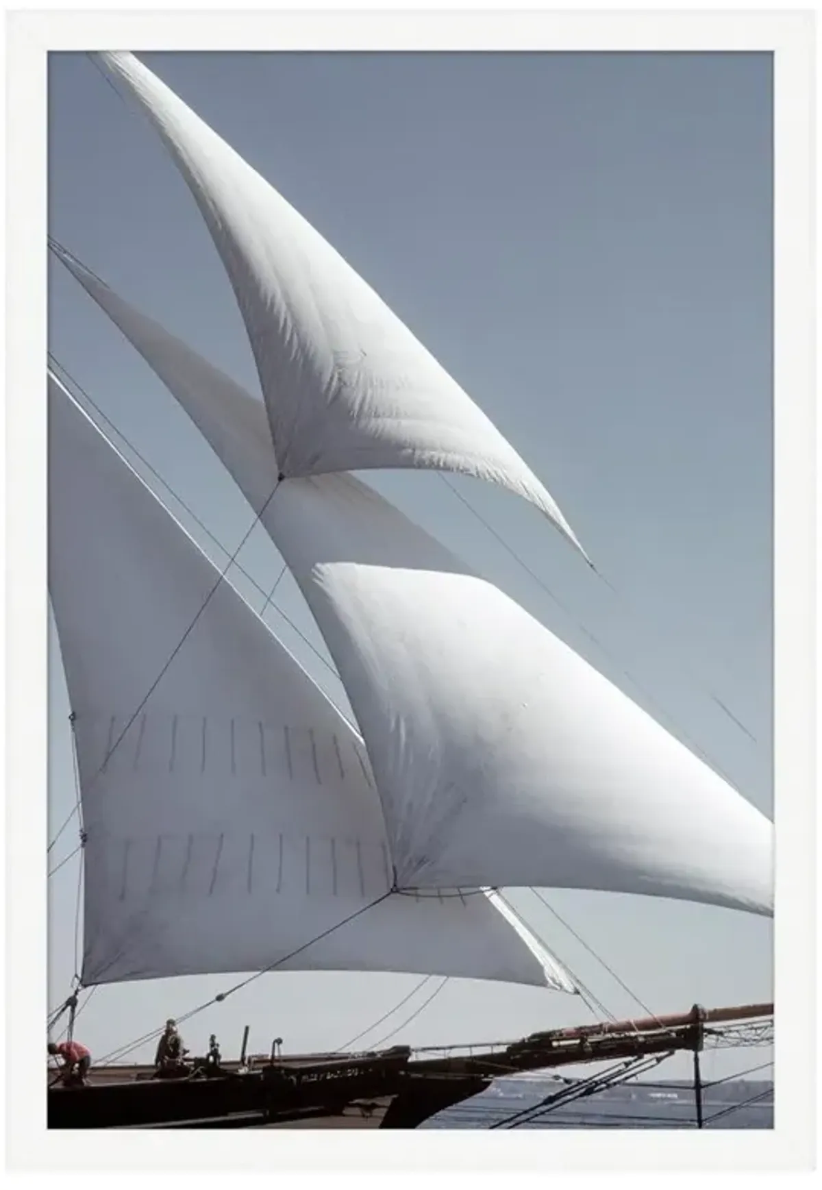 Filus Coastal Beach Blue Side Sail Seascape Photograph - 43X30
