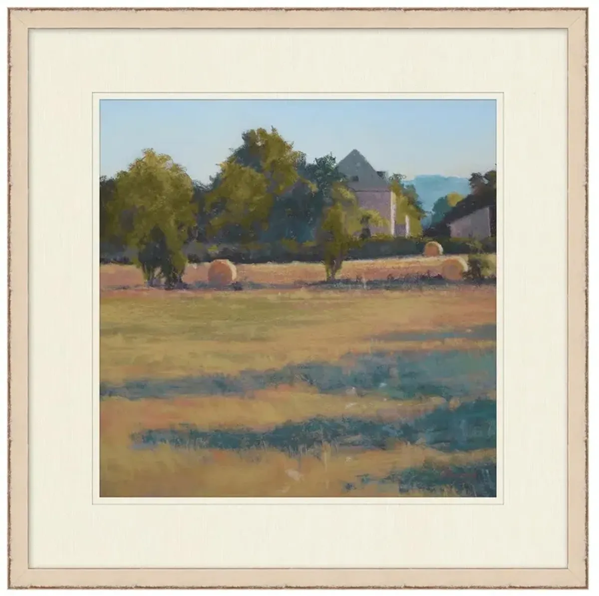 Maddie French Country Green Landscape Beige Frame Painting