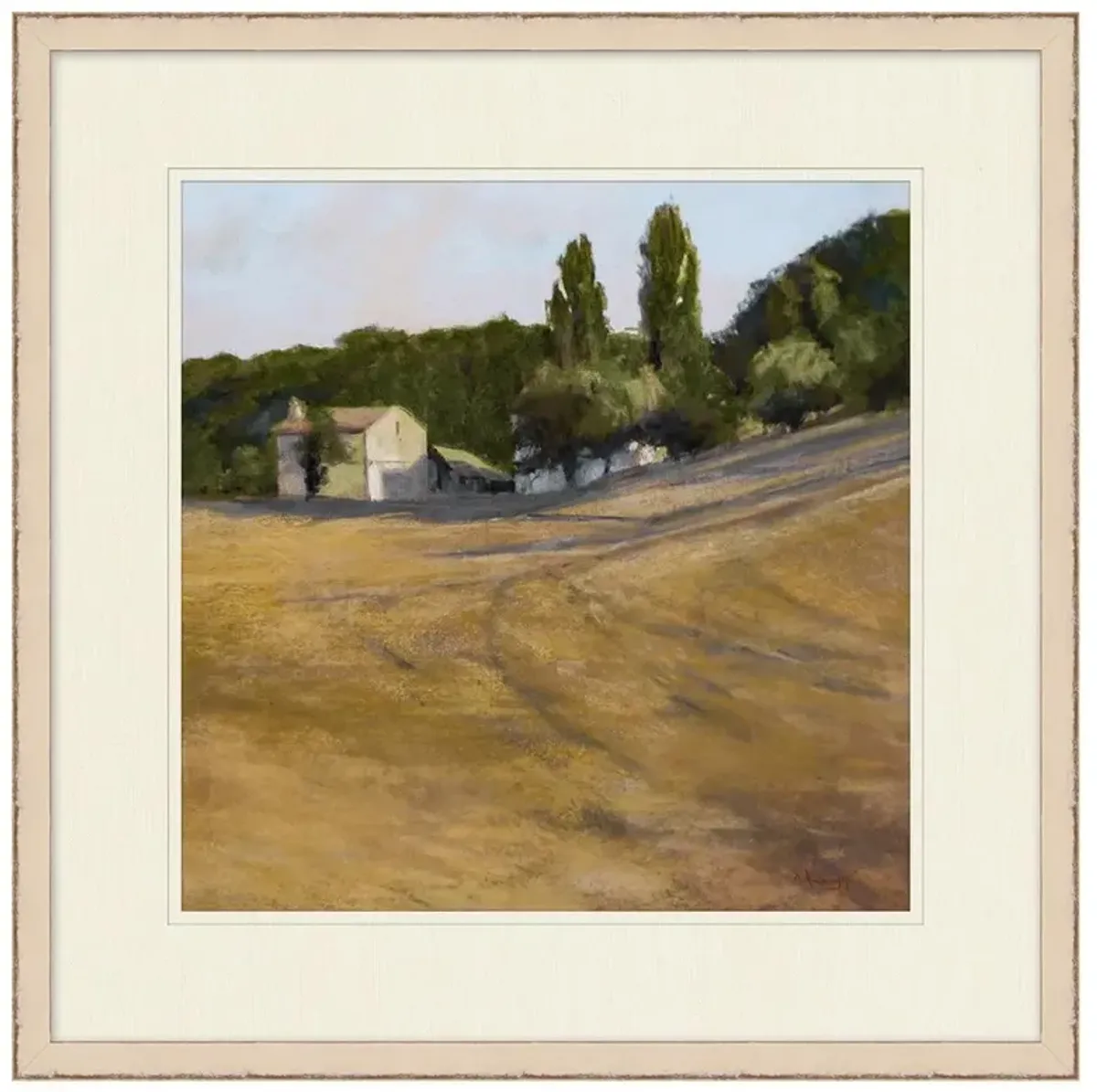 Maddie French Country Brown Landscape Beige Frame Painting