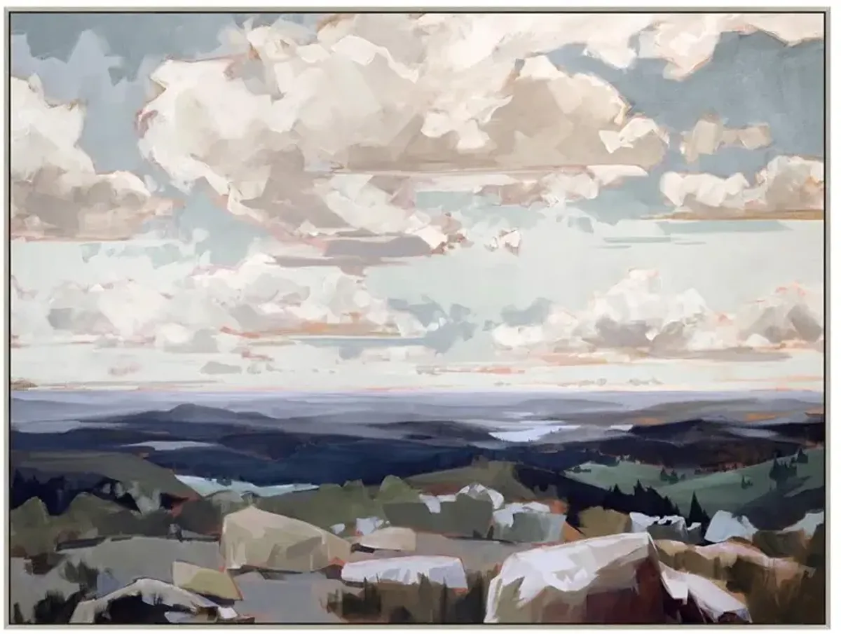 Coleen Rustic Lodge Blue Floss Skies Landscape Painting - 46X61