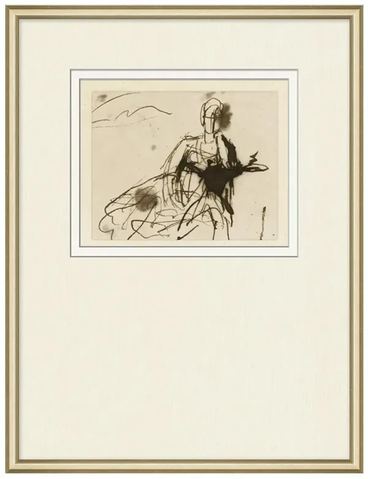 Malinda French Country Figure Gold Frame Illustration IX