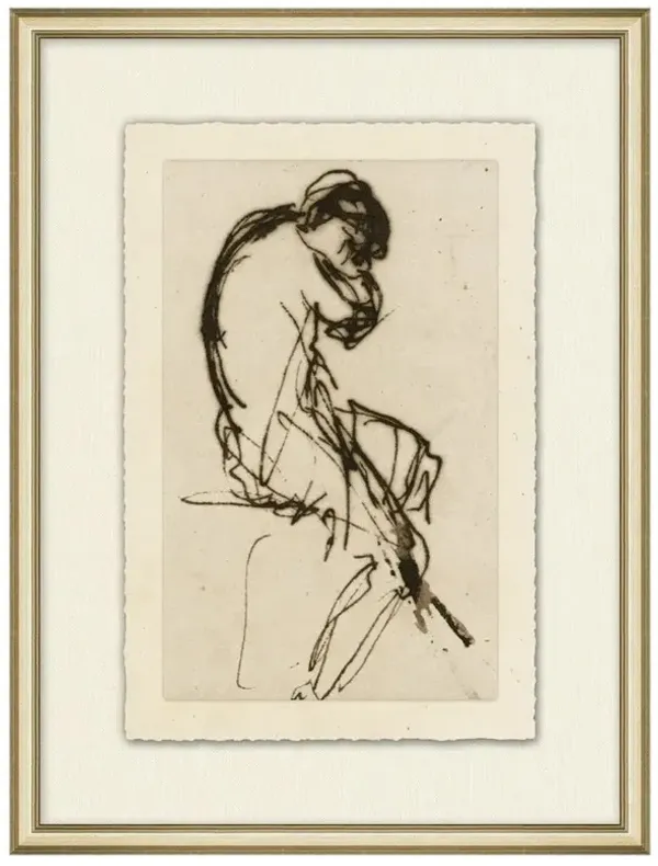 Malinda French Country Figure Gold Frame Illustration V