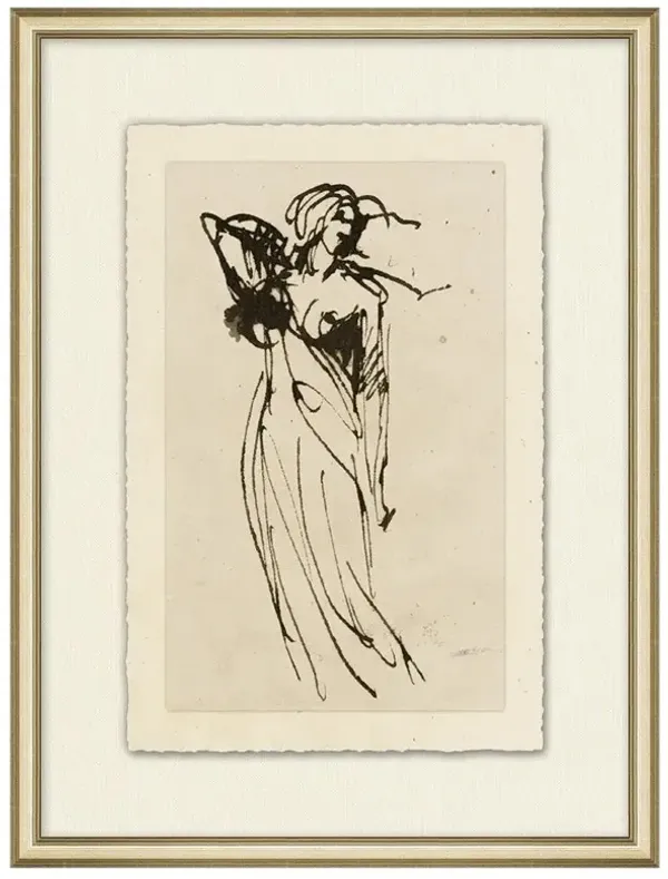 Malinda French Country Figure Gold Frame Illustration VIII